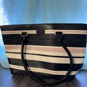 Kate Spade Black and Pink Striped Women's Bag